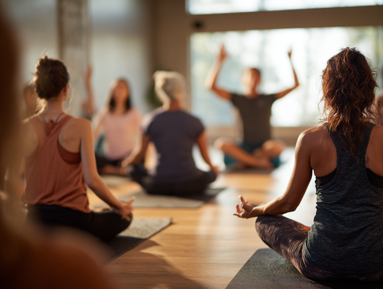 Practică de yoga în natură